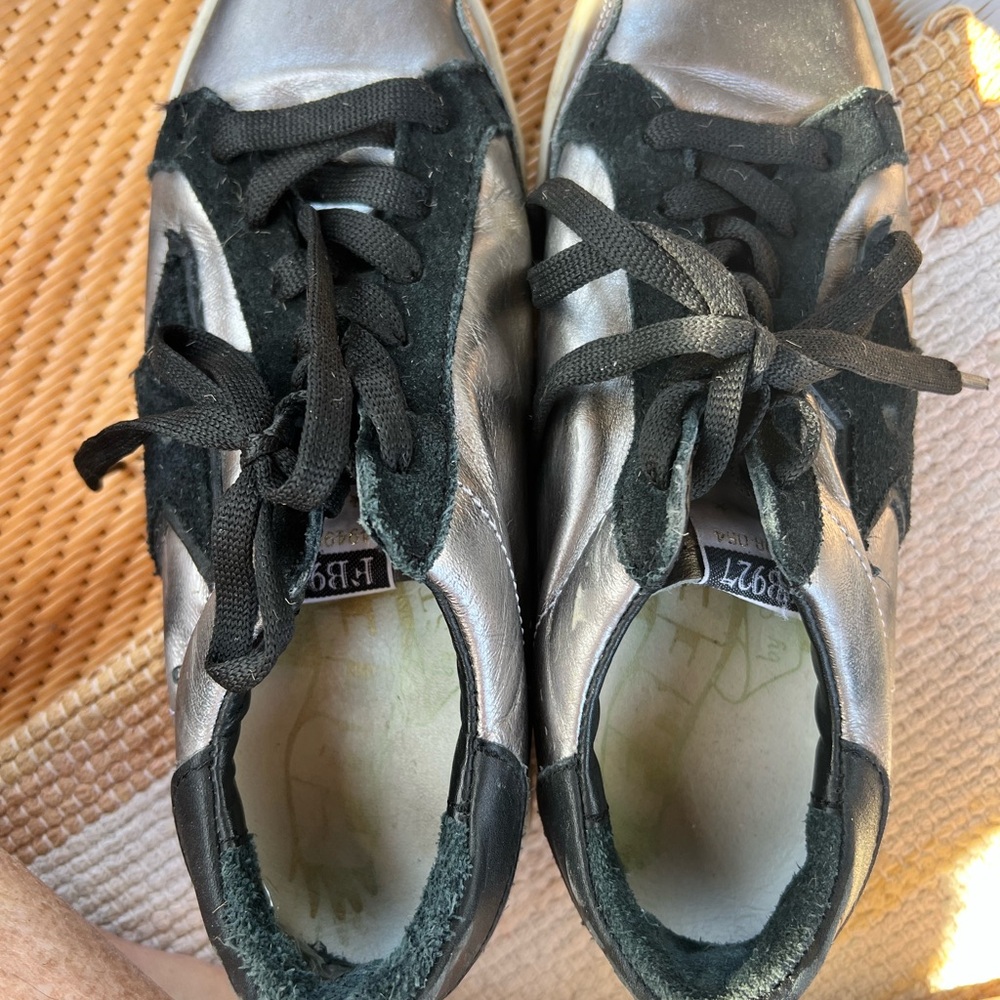 Free Bird (similar toGolden Goose) Silver and Black Sneakers